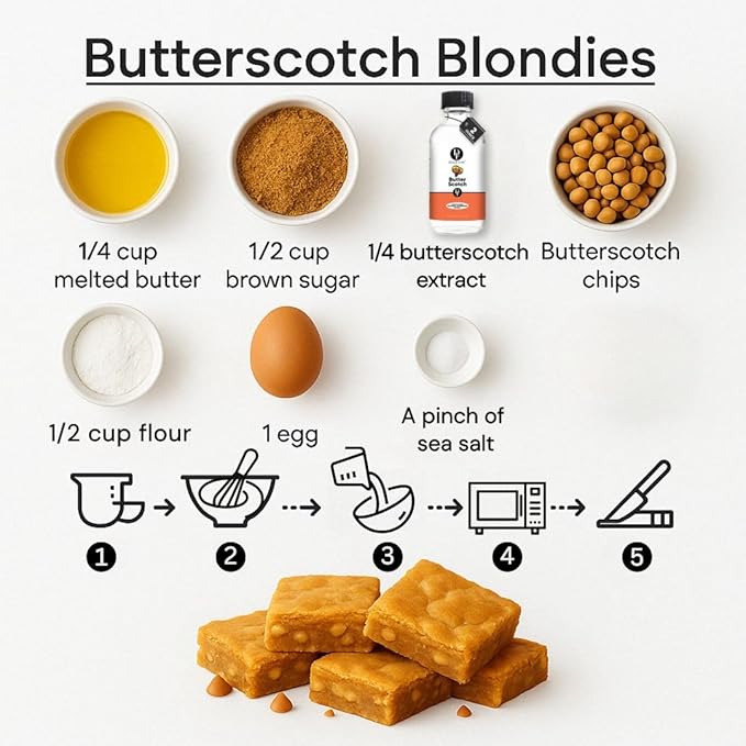 Dolce Flav Natural Butterscotch Extract – 8 Ounce Water-Soluble Kosher, Sugar-Free, Concentrated Rich Butterscotch Flavoring for Baking, Beverages & Desserts, Includes Measured Dropper