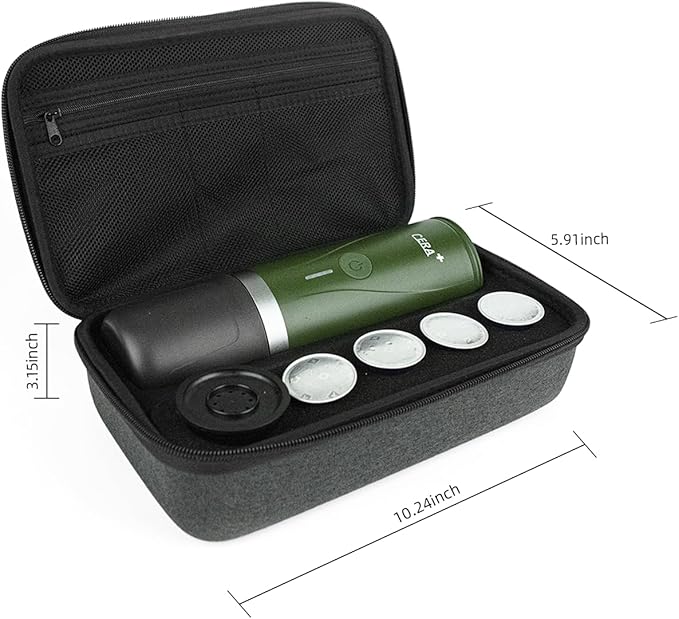CERA+ Portable Electric Coffee Maker Carrying Bag Waterproof Sturdy EVA Portable Coffee Maker Storage Case Hand Hold Belt, Suitable for Travelling, Office, Camping