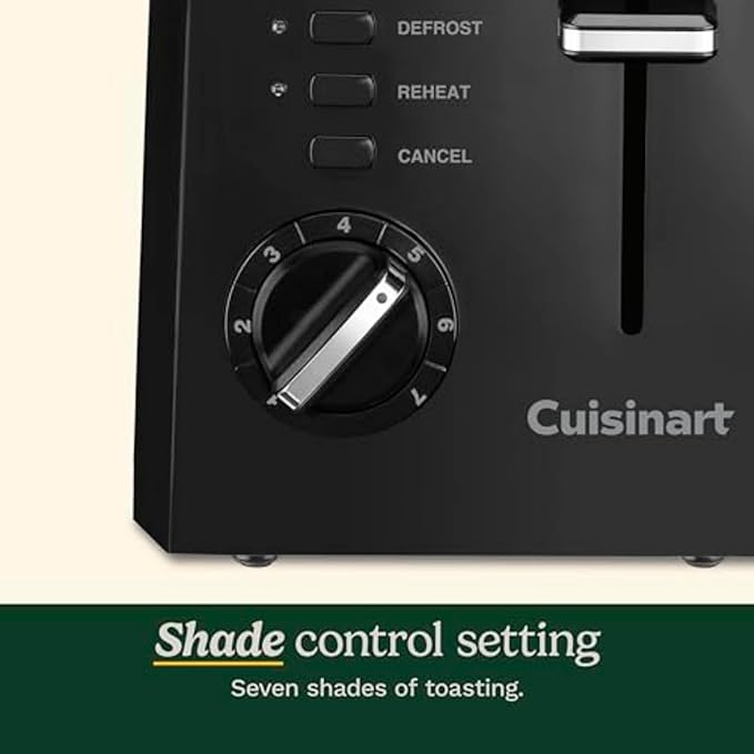 Cuisinart CPT-122BK 2-Slice Compact Plastic Toaster, Black