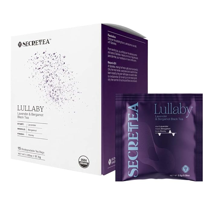 Organic Lavender Earl Grey Bergamot Black Tea | 100% Real ingredients,15 Sachet Tea Bags (Pack of 3) |By T SECRETEA, Lullaby