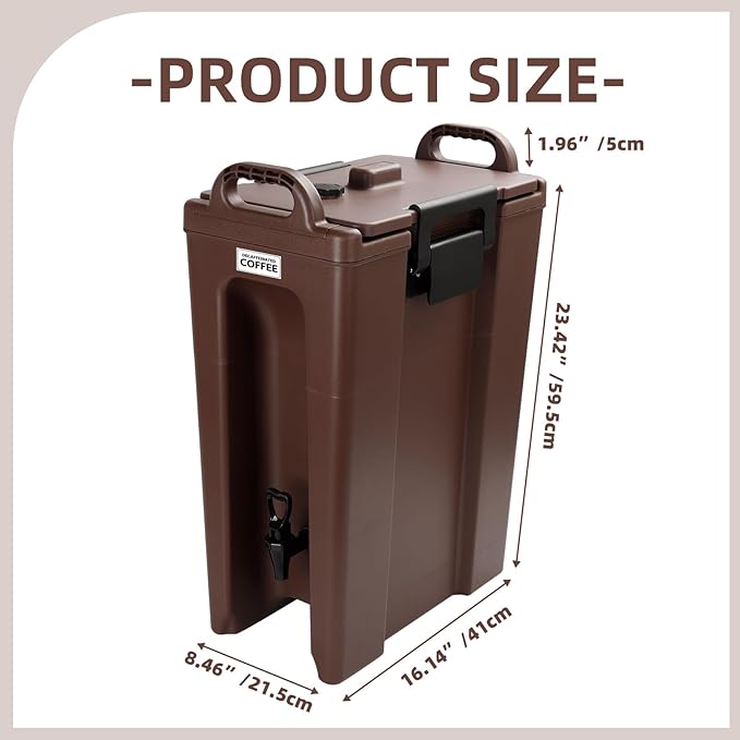 YUANHAO 5 GAL Brown Insulated Beverage Dispenser