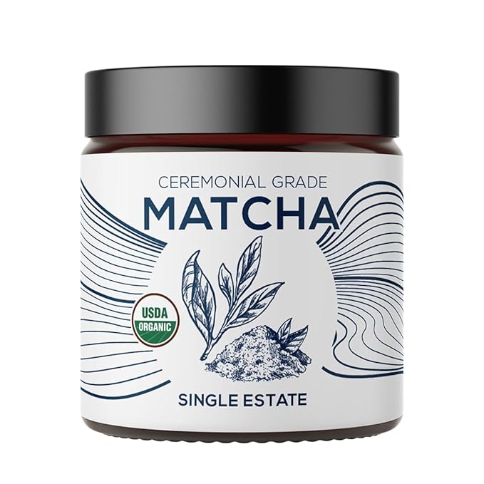 One Farm by WAAYB Organic Ceremonial Matcha Powder, 20 Servings, Single Estate Green Tea Powder, Non-GMO, Fair-Trade, Vegan, Gluten Free, Clean Energy and Focus in a Resealable Glass Jar