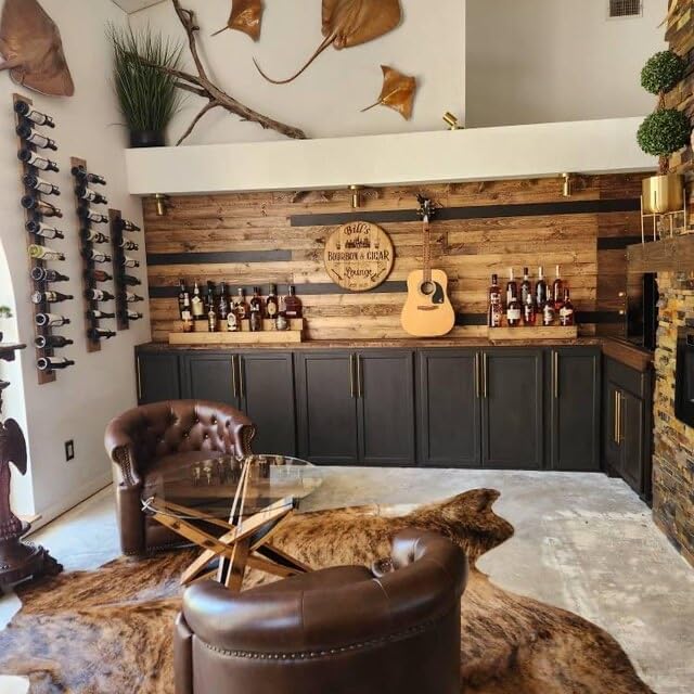Handmade Tiered Display Shelving - Three Tier Bar Display - Bar Organizer - Liquor Bottle Display (24" without Back, Black)