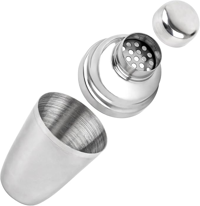 AUEAR, Small Stainless Steel Cocktail Shaker 8.4 Oz/250ml Martini Shakers Bar Tools Silver