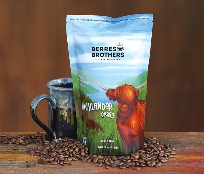 Berres Brothers Highlander Grogg Whole Bean Coffee 2 Pound Package Combination of Caramel, Butterscotch and Hazelnut, 2 LB Whole Bean Coffee Medium Roast
