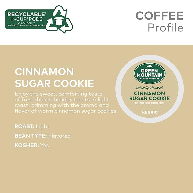 Green Mountain Coffee Roasters Cinnamon Sugar Cookie Coffee, 10 Count