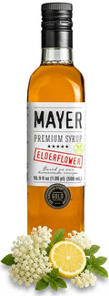Mayer Hungarian Elderflower Syrup - Award - Winning, Only Real Elderflowers and 3 Natural Ingredients, Vegan, Gluten Free, Perfect for Cocktails, Lemonades, Coffee, Desserts - No Artificial Additives, Rich Authentic Flavor ( 1 Pack )