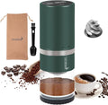 Portable Electric Coffee Grinder Stainless Steel Conical Burr Coffee Grinder with 45 Adjustable Settings Rechargeable Coffee Bean Grinder with LED Display for Home, Travel, Camping, Office-Dark Green