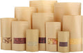 100pcs Kraft Bags with Window Zipper Lock Stand Up Bulk Pouches Resealable 10x14in