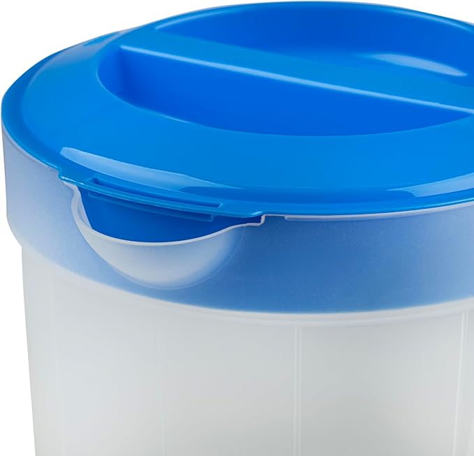 2-Pack 1-Gallon Plastic Pitchers with Lids – Iced Tea Pitchers with Twist Cover BPA-Free, Dishwasher & Freezer Safe, Ideal for Water, Juice & Fridge Storage