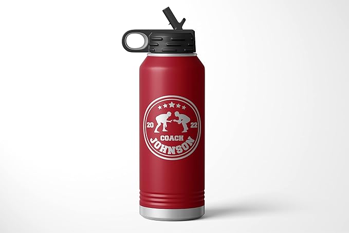 Wrestling Coach gifts, Tumbler, Coach tumbler, Wrestling gifts, Coach Beer glass, Coach gift, Coach gifts, Wrestling Coach (Wrestling Circle, Maroon, 32oz Water Bottle)