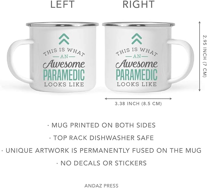 Andaz Press 11oz. Stainless Steel Campfire Coffee Mug Gift, This is What an Awesome Paramedic Looks Like, 1-Pack, Birthday Gift Ideas Coworker Him Her, Includes Gift Box