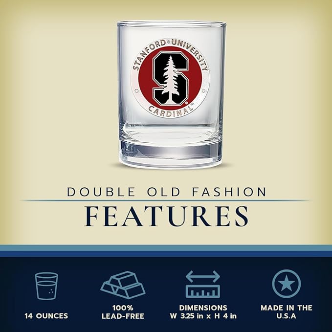 Heritage Pewter Stanford Double Old Fashion | Double Rocks Glass 14 OZ for Liquor | Expertly Crafted Pewter Glass