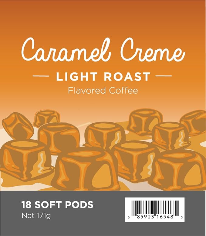 Wolfgang PuckCoffee, Caramel Cream, 9.5 Gram Soft Pods, 18 Count (Pack of 1)