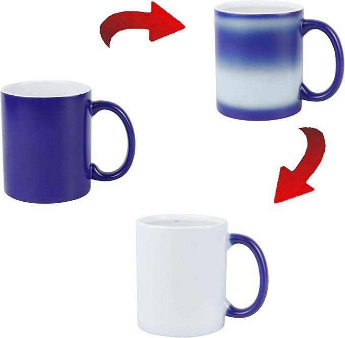 11oz Color Changeable Sublimation Mug Blue, Packed in White Box, Case of 6