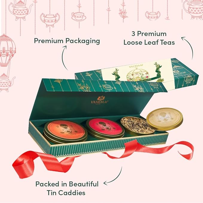 VAHDAM, Chai Tea Gift Set - Oprah's Favorite Chai Loose Leaf Tea in Tin Caddy Gift Box | Exotic Chai Tea Blends | Gluten Free, Non GMO | Christmas Tea Gifts