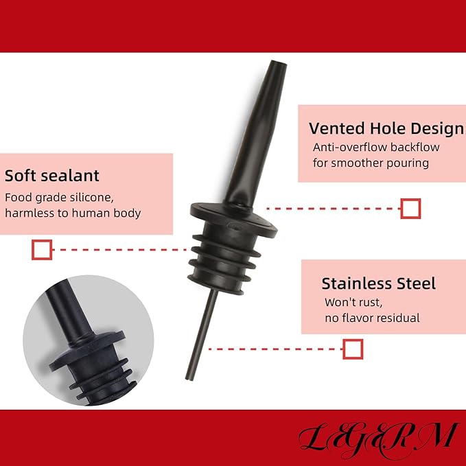 Pour Spouts for Liquor Bottles Speed Pour Pourers with Dust Cap 7+7