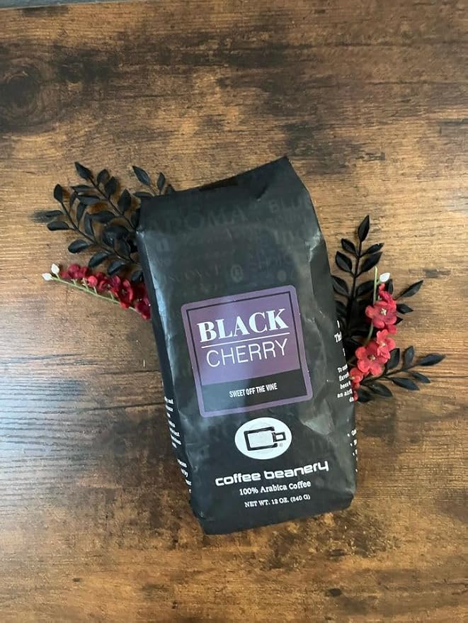 Coffee Beanery Black Cherry Flavored Coffee | 100% Specialty Arabica Coffee | 1 Bag 12oz bag (Fine) | Light-Medium Roast