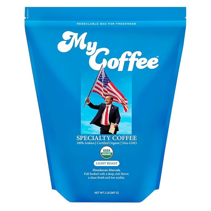 Whole Bean MyCoffee - Organic, Specialty Grade, 100% Arabica, Non-GMO Coffee [Light Roast, 2LB Bag]