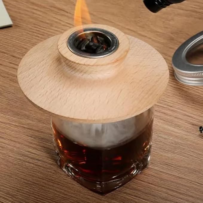 Cocktail Smoker Mixology Bartender Kit, Whiskey Smoker Kit for Old Fashioned & Bourbon Drinks, Drink Smoker Infuser Set with Torch and Wood Chips Gifts for Men (Without Butane) (No Wood Chips)