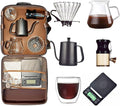 DS&DV Coffee Set Incl. Coffee Scale Glass Driper,Manual Grinter,Pour Over Kettle,Paper Filters,Double Wall Mug for Camping and Travelling (8 in 1 Coffee Makers)