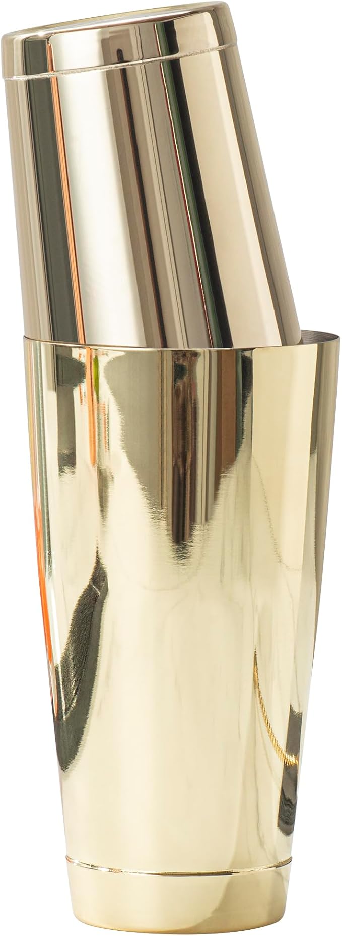 Restaurantware Bar Lux 24 Ounce Boston Shaker 1 Gold-Plated Cocktail Shaker - Weighted Bottom No Leak Stainless Steel Martini Drink Mixer Essential Bar Tool For Home Use Or Bartenders