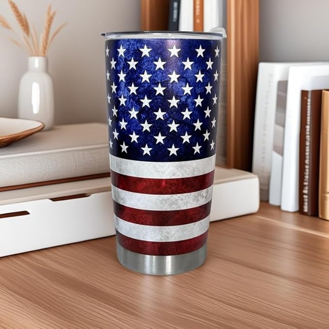 BOFILL American Flag Tumbler 20oz,4th Of July Memorial Day Veteran Day Gifts Stainless Steel Insulated Tumblers Mug