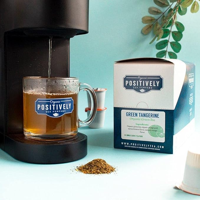 Organic Positively Tea Company, Green Tangerine Green Tea, K-Cup Compatible, 96 Pods