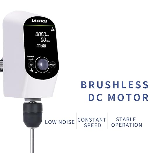 Electric Overhead Stirrer Mixer 100-2000RPM Timing Max.20L(H₂O) LCD Display Digital Overhead Stirrer Mixer 10000mPas Powerful Lab Stirrers Mixer with Stirring Rod and Stand