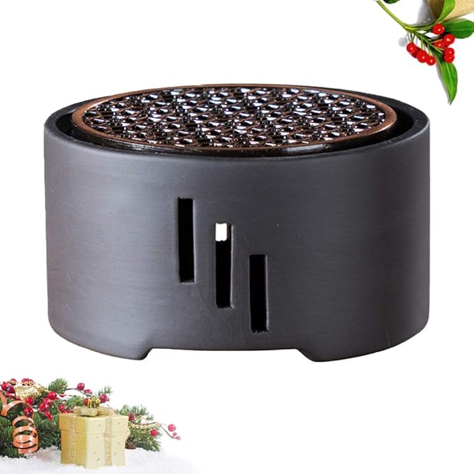 Cabilock Ceramic Tea Warmer with Candle Stand and Mat 4.5 Inch Compact Teapot Heater for Home Cafe Milk Warmer and Office Use