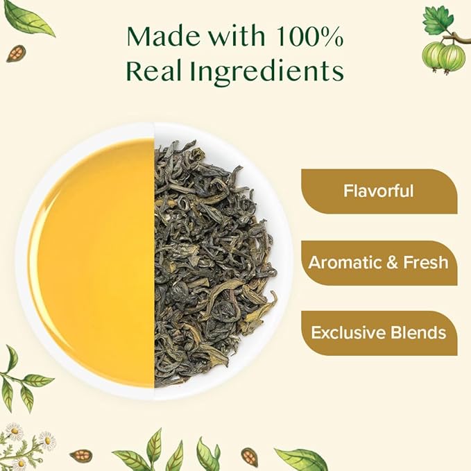 VAHDAM, Assorted Green Tea Loose Leaf Tea Gift Set (10 Flavors) Gift Ideas for Women & Men | Exotic Himalayan Green Tea Blends | Resealable Ziplock Pouch | Christmas Tea Gift Set