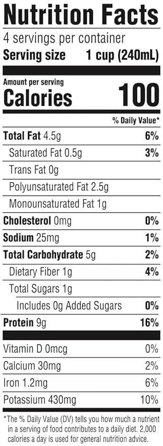 West Life Organic Soy Milk, Unsweetened Plain, Low Sugar, 9g of Protein, Vegan Dairy Alternative, Lactose-Free, Shelf Stable, 32oz (Pack of 12)