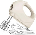 Handmixer Electric Handheld - 5 Speed Portable Kitchen Mixer Electric with 5 Stainless Steel Accessories Whisk, Food Beater for Whipping Mixing Cookies(Ivory)