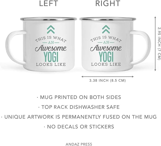 Andaz Press 11oz. Stainless Steel Campfire Coffee Mug Gift, This is What an Awesome Yogi Looks Like, 1-Pack, Birthday Gift Ideas Coworker Him Her, Includes Gift Box