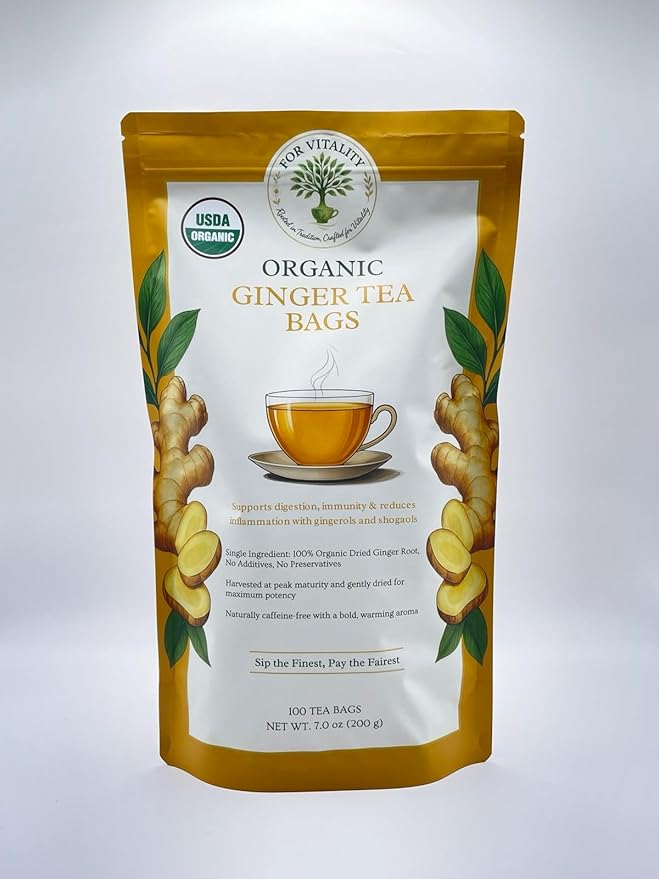Organic Ginger Tea (100 tea bags | 7 oz | 200g)