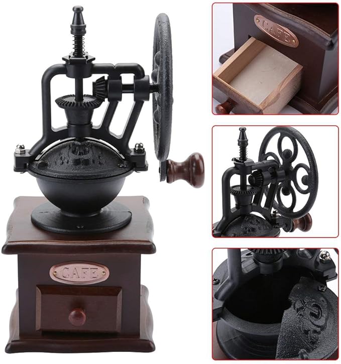 Vintage Style Manual Coffee Grinder, Manual Coffee Bean Grinder, Pepper Spice Hand Mill, Retro Design Coffee Bean Hand Grinder
