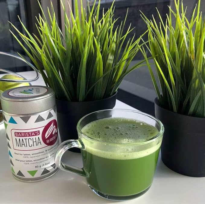 My Matcha Life (2.8oz) Barista's Premium 100% Japanese Matcha Vibrant Powder Smooth & Fresh Taste - Boost Energy, Focus, & Immune System - Vegan, Gluten Free - Lattes, Blended Drinks & Tea