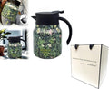 Vintage Floral Pattern Teapot, Doresty Tea Pot, Vintage Floral Pattern Tea-Built-In Infuser, Stainless Steel Thermal Carafe with Lid for Hot Drinks(Green, Plastic handle)