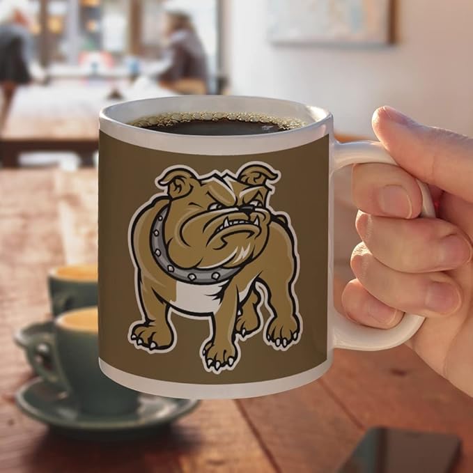 Bryant University Bulldogs Logo Ceramic Coffee Mug, Novelty Gift Mugs for Coffee, Tea and Hot Drinks, 11oz, White