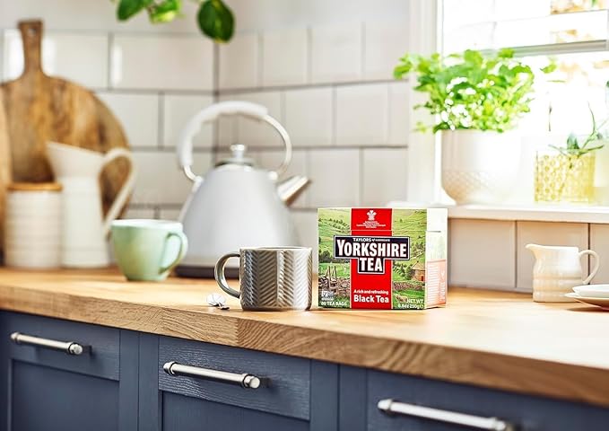 Yorkshire Tea, Red, Black Tea, Pillow Tea Bags, 80 Count (Pack of 1), Refreshing, Satisfying, and Strong, Classic British Breakfast Blend, Caffeinated, Enjoy Hot or Iced, 80 Teabags