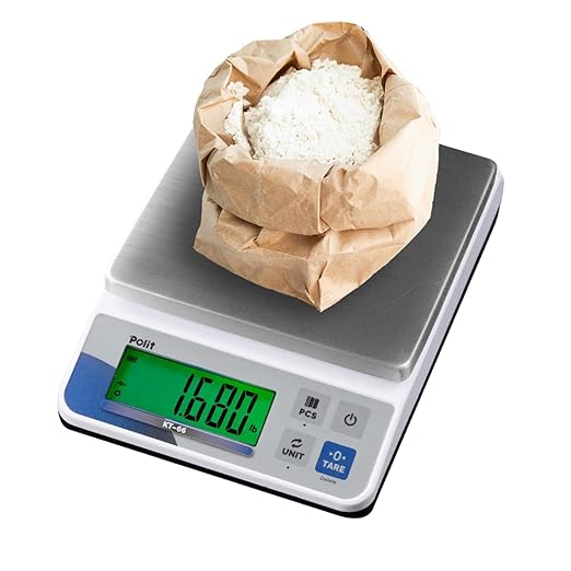 Polit KT-66 Digital Kitchen Scale 18lb – High-Capacity 0.5g Precision Food & Utility Scale with Stainless Steel Tray for Baking, Cooking, Market Produce and Small Business Weighing