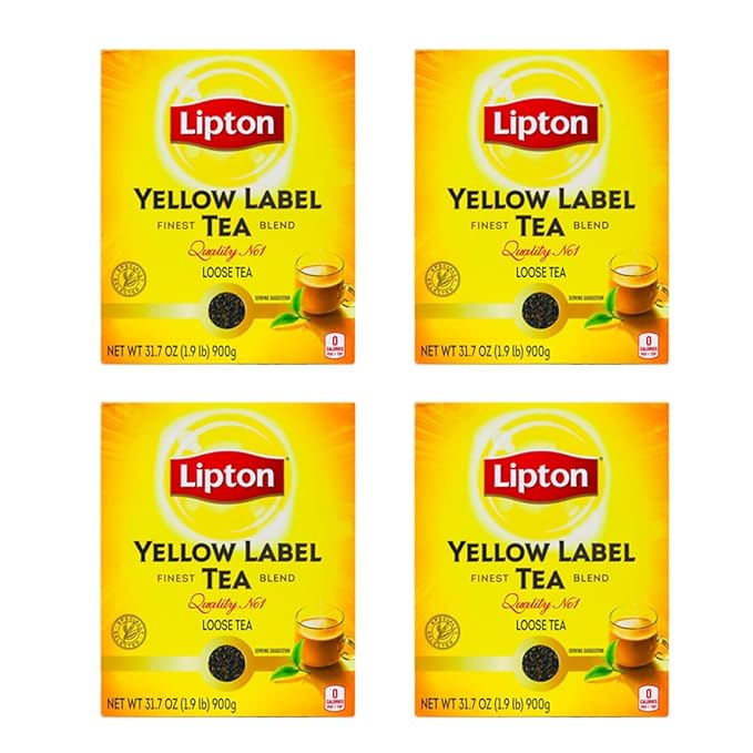 Lipton Yellow Label International Blend | Loose Tea | Premium Quality | Compatible for Milk Chai | Bold & Rich Flavor | Bulk Tea | 900 Grams (Pack of 4)