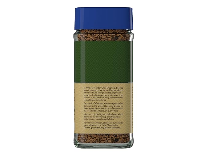 Cafe Altura Decaf Freeze Dried Instant Organic Coffee, 3.53 oz Jar (Pack Of 6)