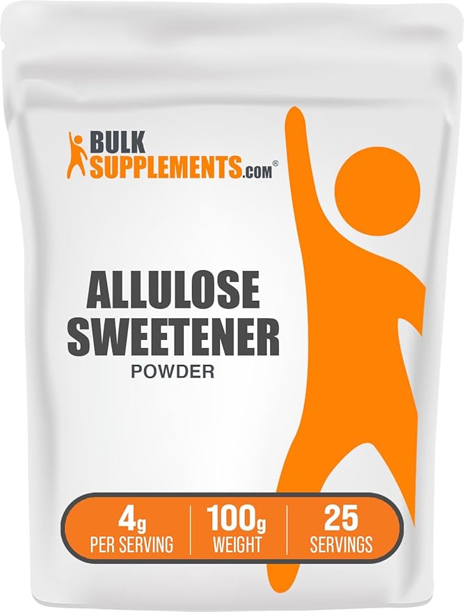 BulkSupplements.com Allulose Powder - Allulose Sweetener, Sugar Substitutes for Baking, Sugar Alternative - Pure & Gluten Free, 4g per Servings, 100g (3.5 oz) (Pack of 1)