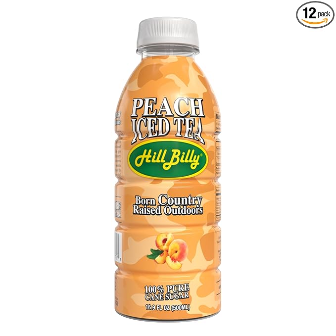 HillBilly Iced Teas, Peach Iced Tea, 12 Count