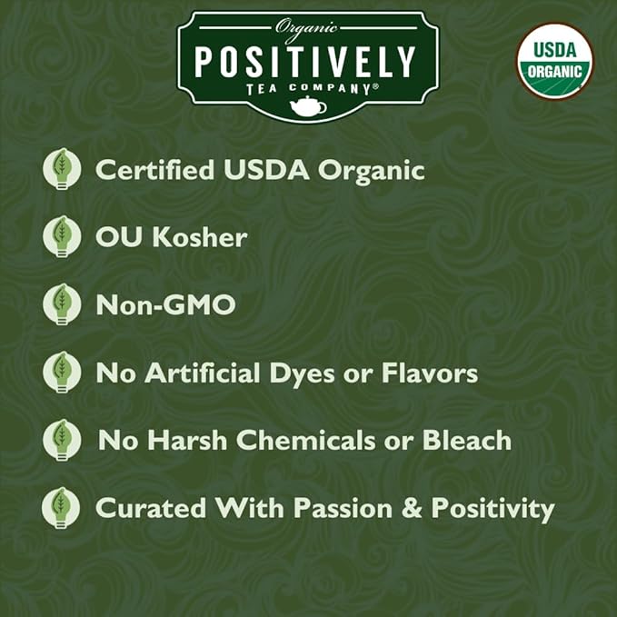 Organic Positively Tea Company, Strawberries and Cream Green Tea Bags, 20 Count