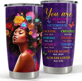 SANDJEST Inspirational Gifts for Women Black Woman Inspiration Tumbler 20oz Stainless Steel Insulated Coffee Travel Cup Mug Motivational Gift for Women Birthday Christmas