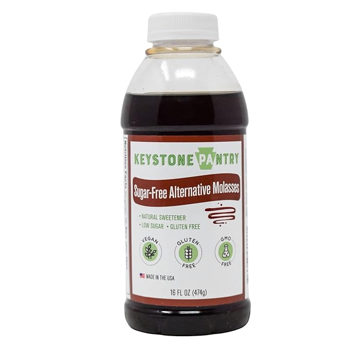 Keystone Pantry Sugar-Free Alternative Molasses – 16 OZ Bottle - Vegan & Gluten Free – Low Sugar Liquid Sweetener – Sugar Substitute
