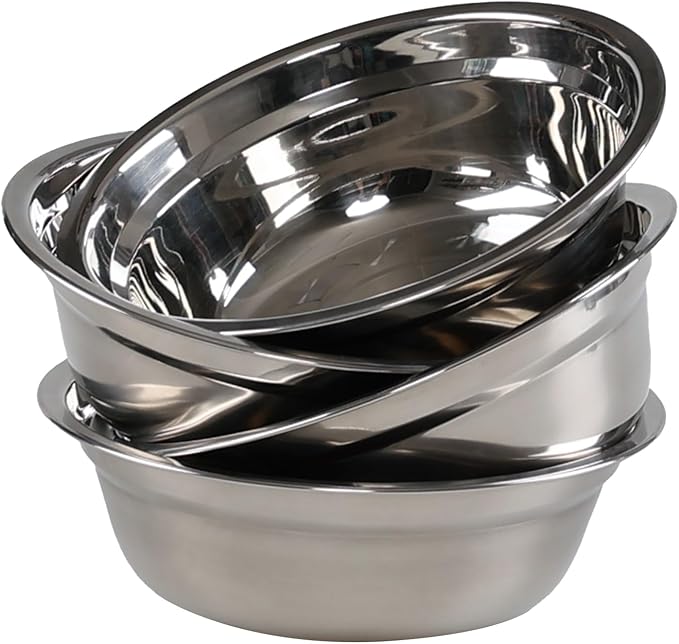 4-Pack Stainless Steel Mixing Bowls/Metal Prep Bowls, Salad Serving Bowl Set