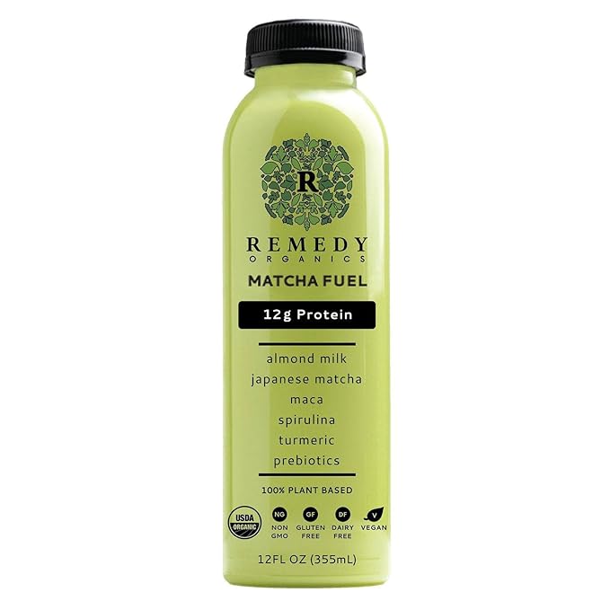Remedy Organics Matcha Fuel 12-Pack | Plant Based 20g Protein Shakes, Ready to Drink | USDA Organic, Gluten Free, Dairy Free, Soy Free